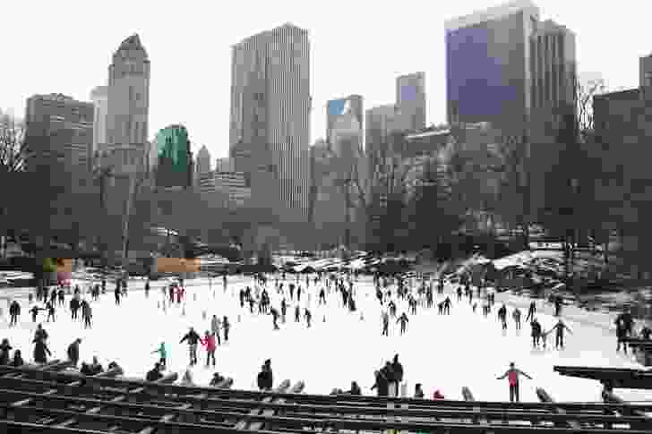Ice skating in Central Park.