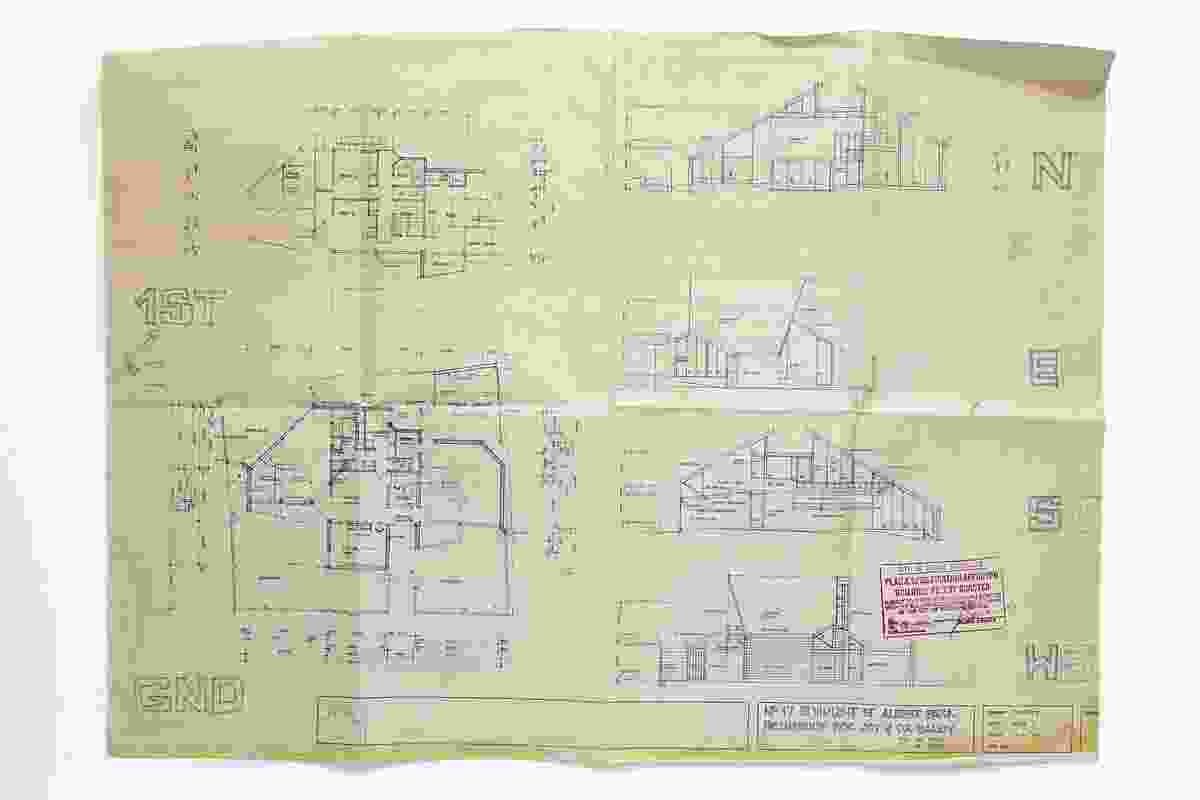 An original plan for the Bandy House and Studio.