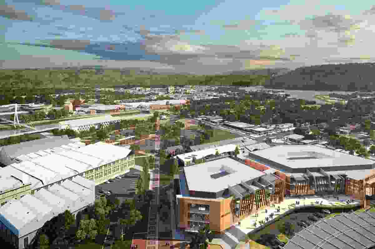 A view from Aurora Stadium of the plans for a four-storey building on the Inveresk site