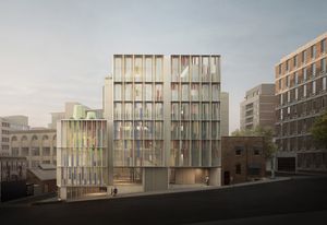The Candalepas Associates project at 72-84 Foveaux Street will see an existing a 1970s six-storey brick office and retail building adapted into a refurbished office space.