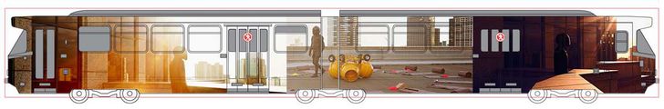Melbourne Art Tram design by Bird & Adams, a collaboration between architect Matthew Bird and choreographer Philip Adams.