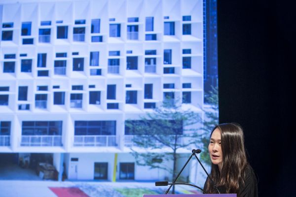 Elva Tang of Henning Larsen Architects presenting at The Architecture Symposium, Brisbane 2019.