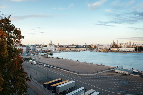 The site of the proposed architecture and design museum in Helsinki’s South Harbour.