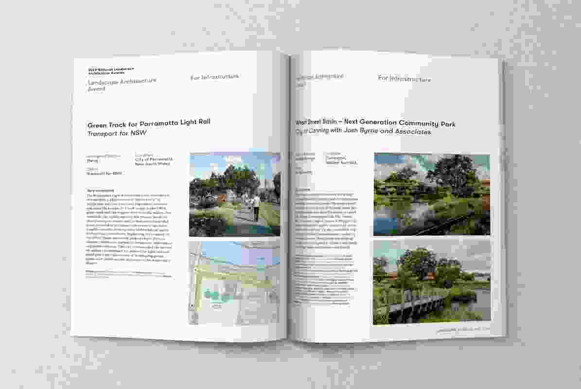 A spread from the November 2022 issue of Landscape Architecture Australia.