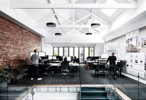 Pinboards running the length of the office are essential to the team’s design process, encouraging dialogue and acting as a communication mechanism for staff.