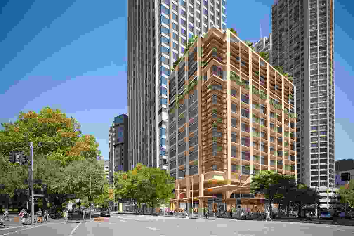 FJMT's proposal for an addition to an existing office tower at 201 Elizabeth Street in Sydney.