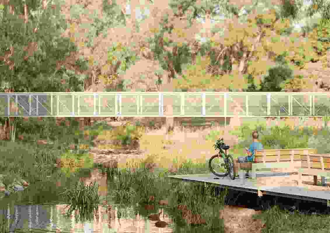 At Blind Creek in Melbourne’s east, Realm Studios and Alluvium undertook a series of interventions to improve the public realm and encourage community engagement with the creek.