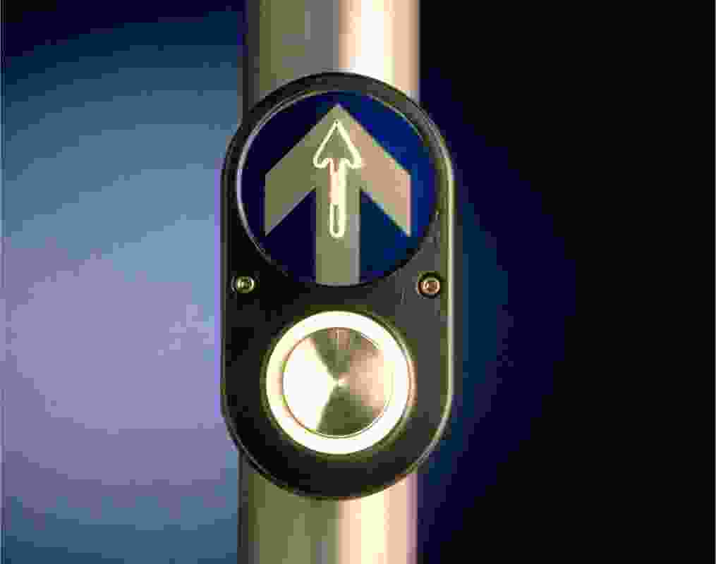 The PB/5 Pedestrian Button, designed in 1981 by Nielsen Design Associates.
