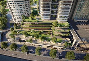 The proposed redevelopment of the Southgate complex will include an elevated park.