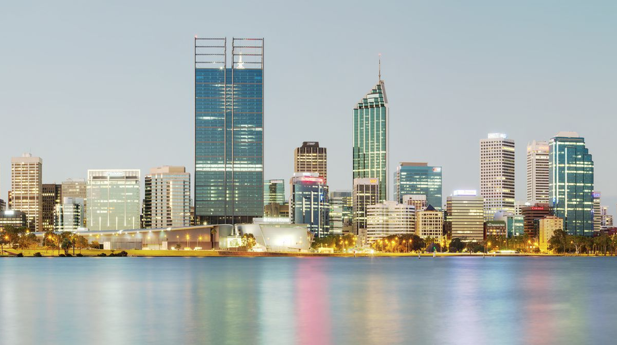 Perth CBD from Mill Point, Perth, Western Australia.  by JJ Harrison, licensed under  CC BY-SA 3.0  