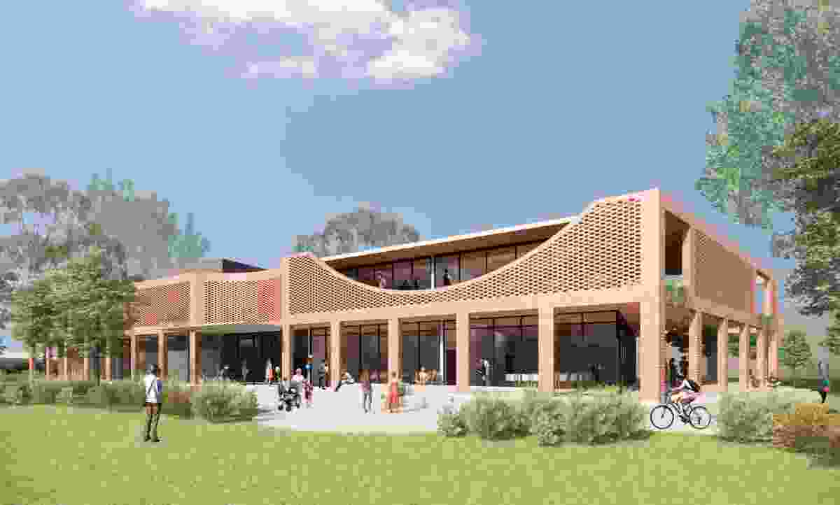 A proposed performing arts centre for Daramalan College by Stewart Architecture.