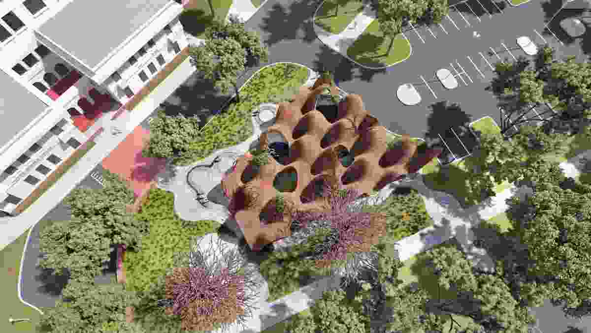 Aerial view of the proposed sculpture.
