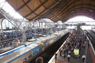 Southern Cross railway station in Melbourne.