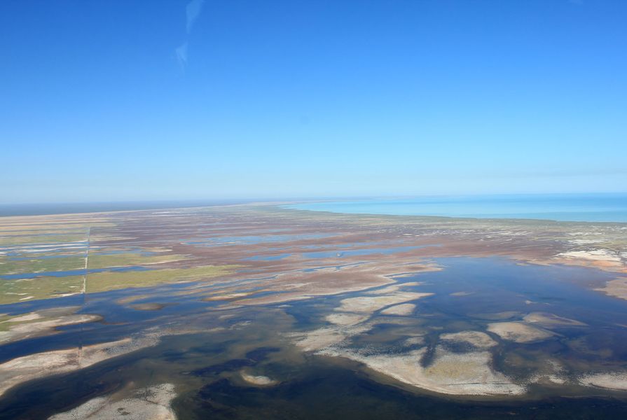 An aerial photograph of the Broome coast.