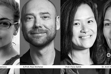 从左至右:gerana Rusenova博士,A/教授Paul Nicholas, Flora Salim教授,Areti Markopoulou博士。