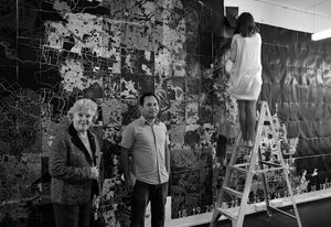 Kevin O’Brien at the Finding Country exhibition in Venice.