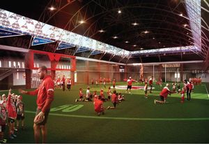 The proposed multi-purpose Royal Hall of Industries events space in "sports mode."
