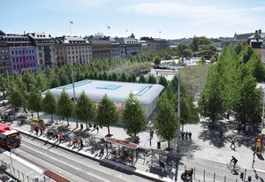 The proposal for an Apple flagship store at Kungsträdgården in Stockholm.