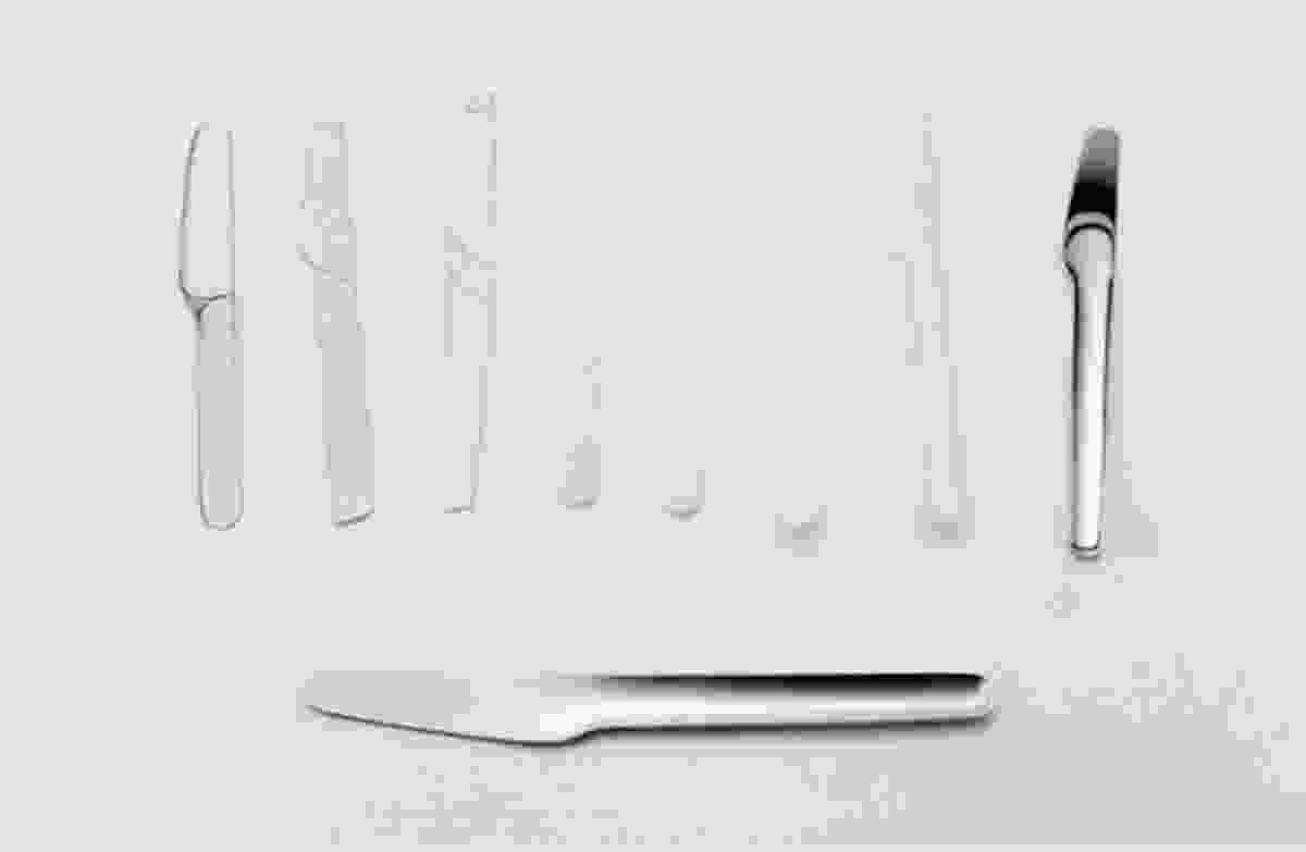 Stainless steel flatware by Caon Design Office produced by Noritake in Japan. Now available both in the air and on the ground.