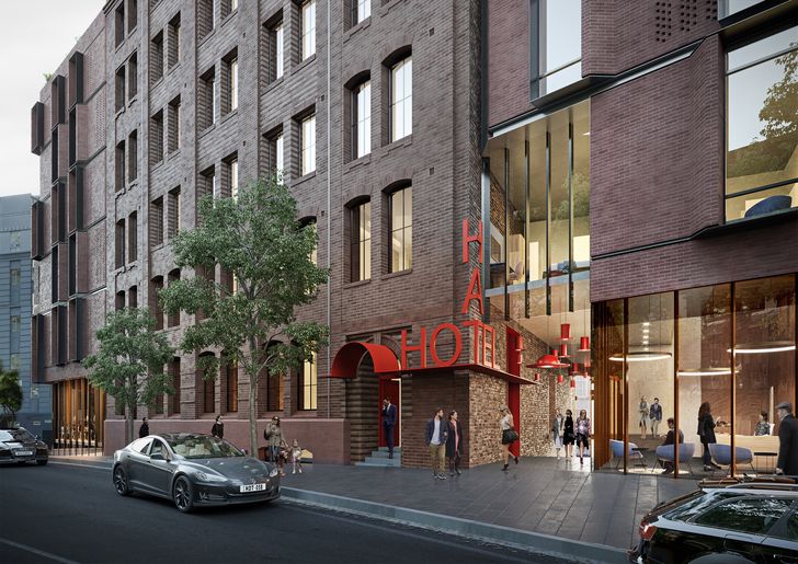 Proposed hotel at 15 Rundle Street, Surry Hills. Designed by Tonkin Zulaiha Guria.