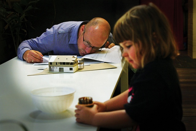 Highly commended: <em>After Hours Architecture</em> by Phoebe Hart of Hartflicker. Image shows architect James Davidson of James Davidson Architect.