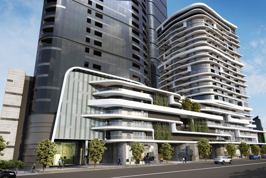 The approved Rothelowman Architects project at 60-82 Johnson Street in Fishermans Bend is being sold by the developer.