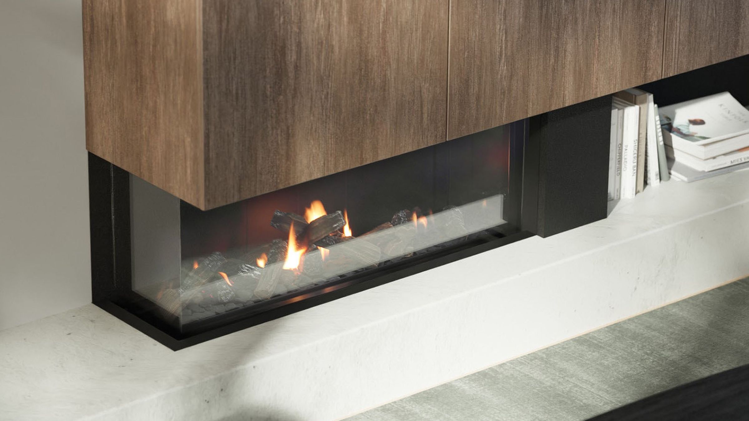 DN Corner and Peninsula gas fireplaces by Escea | ArchitectureAu