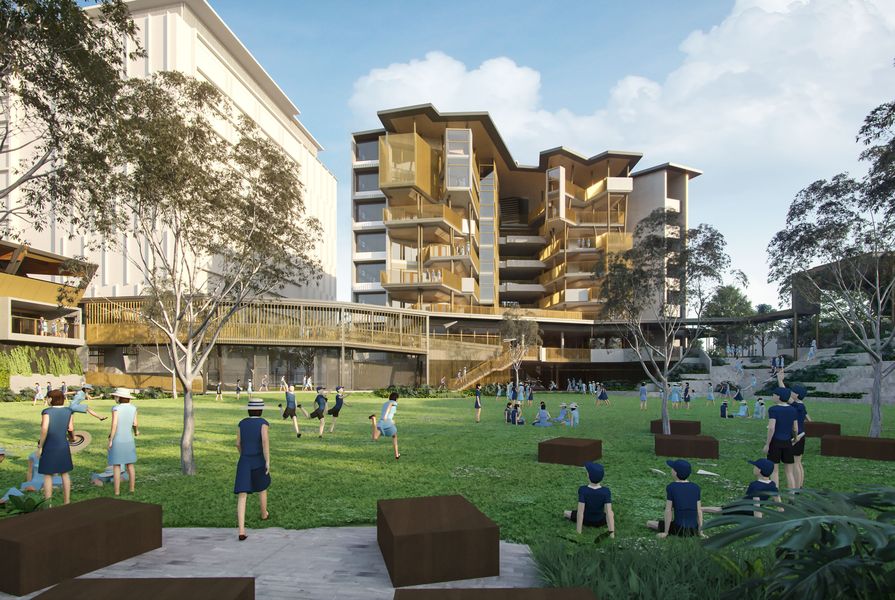 First sod turned for Brisbane's first vertical school | ArchitectureAU