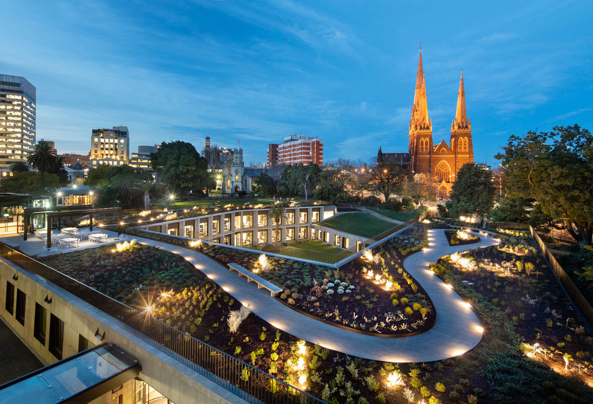 New Victorian parliament offices embraced by landscape
