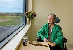 A patient at the bay window. Image: Dianna Snape