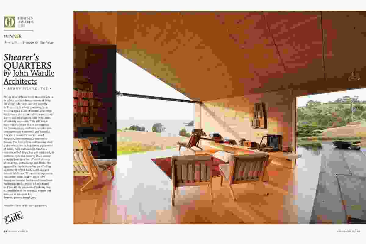 A preview from the magazine: Shearer's Quarters by John Wardle Architects.