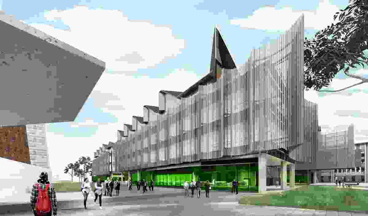 The proposed Learning and Teaching Building at Monash University's Clayton campus, designed by John Wardle Architects.