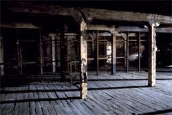 Martin Walch’s images of the interior of the warehouse before the renovation, now on display in the hotel.
