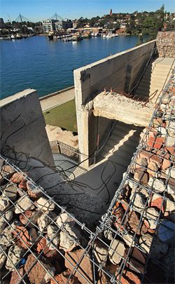 Looking over the Grass Terrace Bund Wall Stair back towards Balmain. Image: Christian Borchert