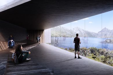 The proposed viewing shelter with panoramic views at Dove Lake, near Cradle Mountain.