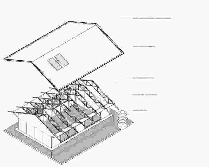 3D exploded view of the school design.