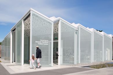 Inside the new Christchurch Botanic Gardens Visitor Centre, the spaces are white, light and ethereal.