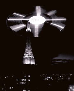AWA tower with
vinyl record c. 1947.