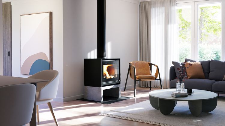 Direct Vent freestanding wood fireplaces by Escea | ArchitectureAu