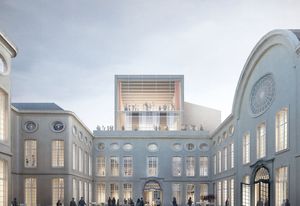 The winning design for the expansion of Design Museum Gent by Trans Architectuur Stedenbouw, Carmody Groarke, and RE-ST Architectenvennootschap.