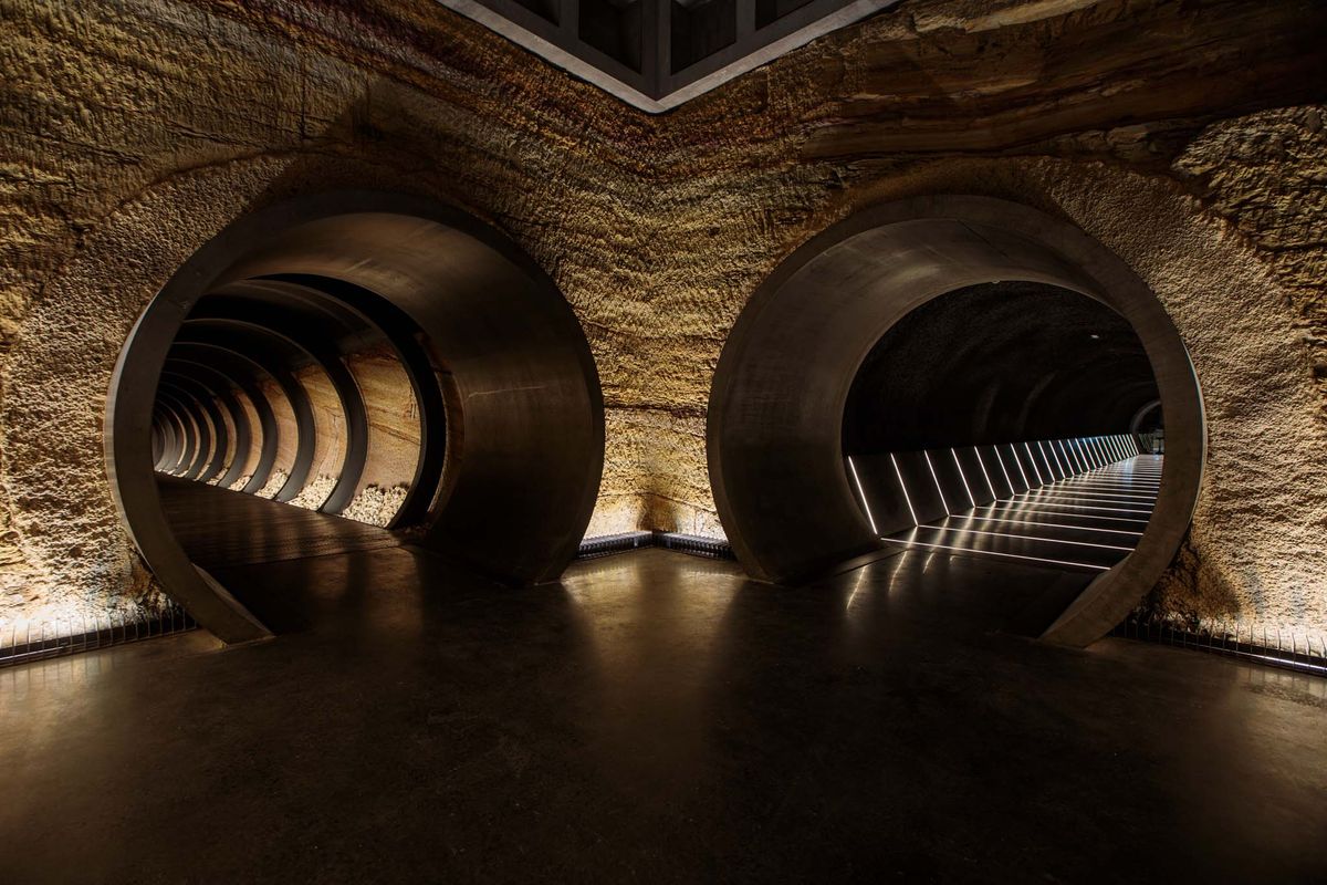 Fender Katsalidis completes subterranean ‘tunnel to nowhere’ at MONA ArchitectureAu