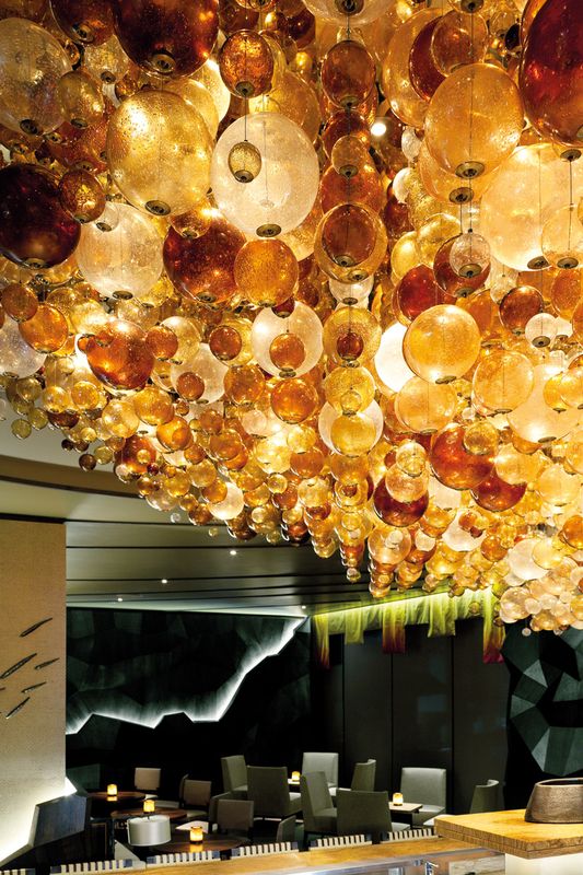 Ceiling Decoration with Fishing Net and Coloured Light Balls