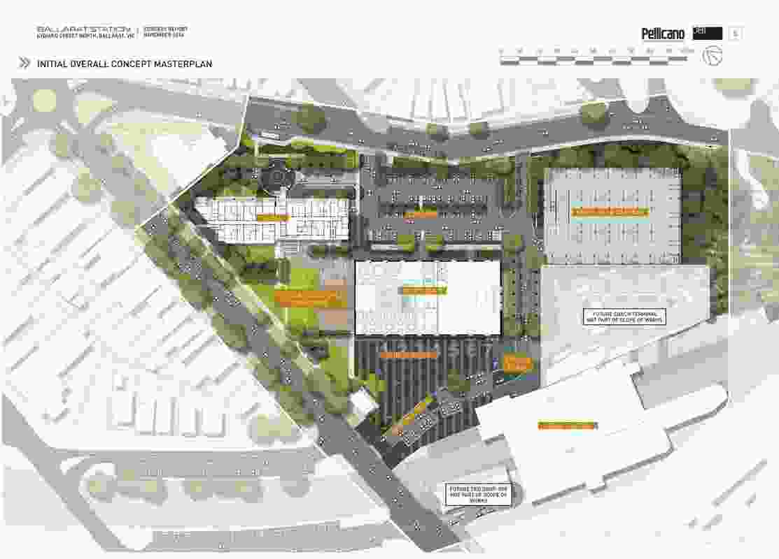 The overall concept masterplan of the Ballarat Station precinct redevelopment.