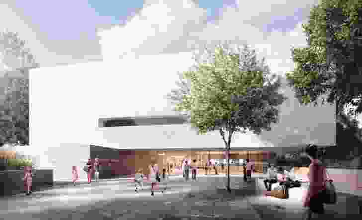 The entry forecourt of the proposed Chau Chak Wing Museum by Johnson Pilton Walker will provide spaces for people to gather.