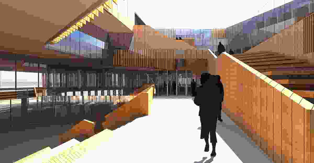 The atrium of the proposed Richmond High School designed by Hayball.