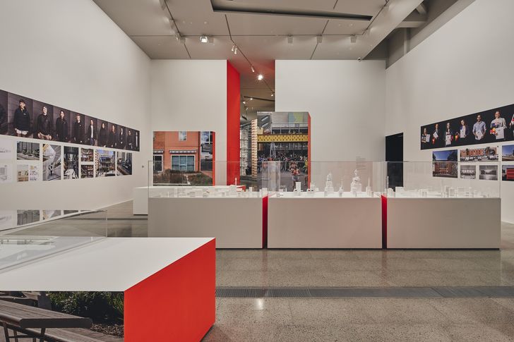 Vitrines in the centre of the room display a survey of the furniture, utilities and objects that occupy the streetscape and are vital to civic life.