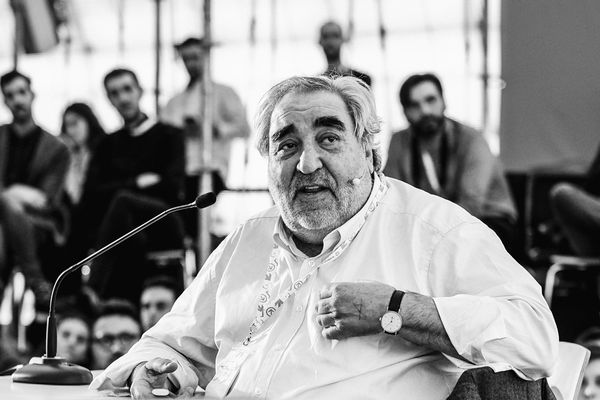 Pritzker Prize-winner Eduardo Souto de Moura spoke to the group at Arquia Próxima about four projects. Haley Hooper described him as "kingly, comedic and super relaxed".