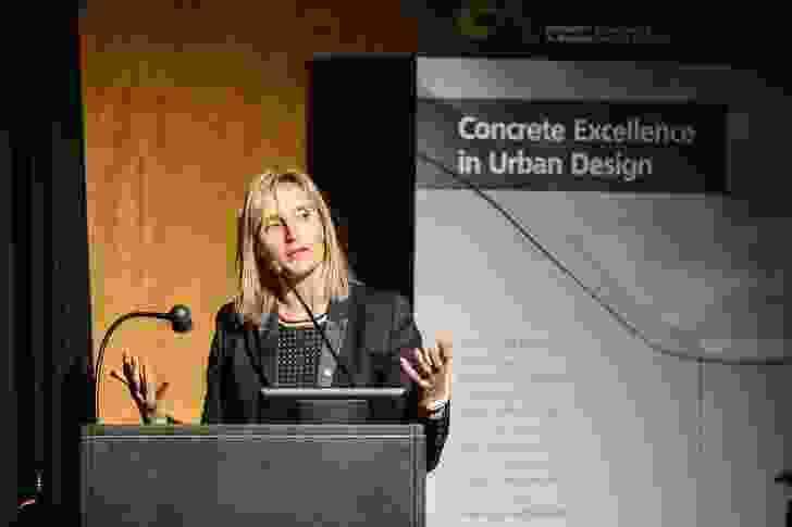 Sarah Hill, CEO of the Greater Sydney Commission, delivers the 2016 Kemsley Oration at the Australian Urban Design Awards held in Melbourne in October 2016. 