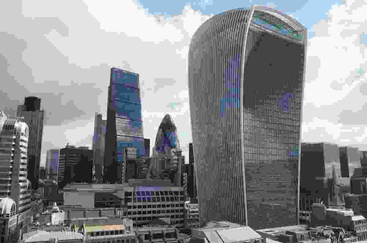 In the City of London, the forms of many buildings have been determined by planning restrictions that aim to protect views to St Paul's Cathedral. Shown here are the Cheesegrater, the Gherkin and the Walkie-Talkie.