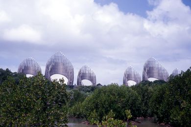 The Jean-Marie Tjibaou Cultural Centre in New Caledonia by Renzo Piano Building Workshop (1998).